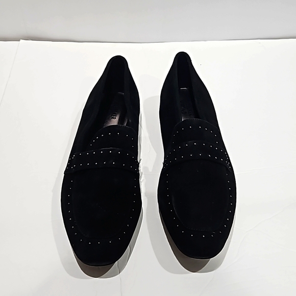 Bleecker & Bond Shoes - Bleecker & Bond Black Suede Leather Loafer Flat Shoe Stud Accents 9.5 M EUC